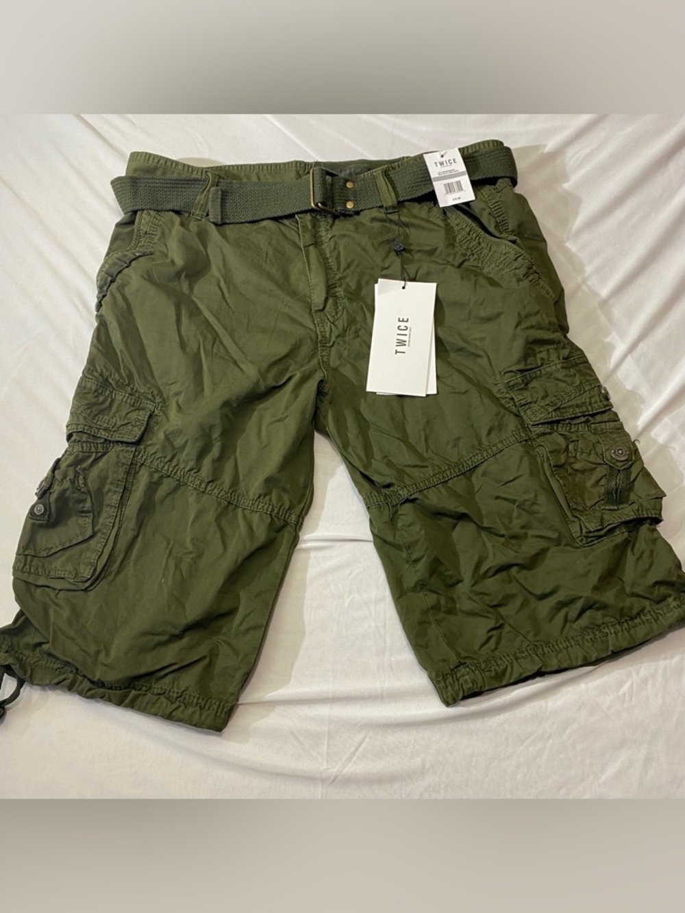 Twice Army Green Cargo Baggy Grunge Bermuda Shorts, Men's size 34